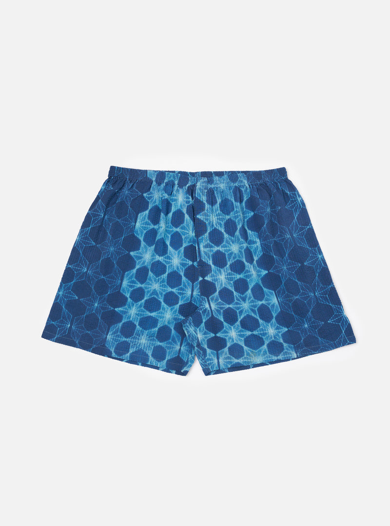 Indigo Needle Tie N Dye Boxer Short