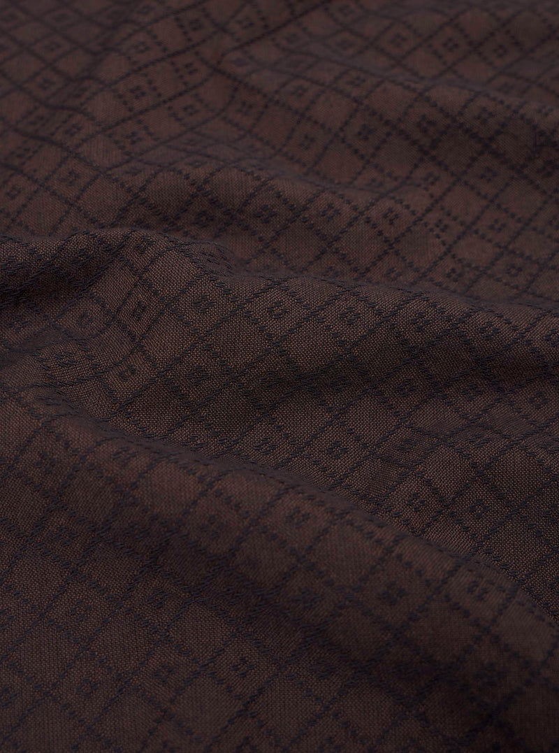 Brown Diamond Dobby Pyjama Set