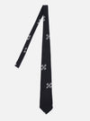 Black Embroidered Diamond Tie