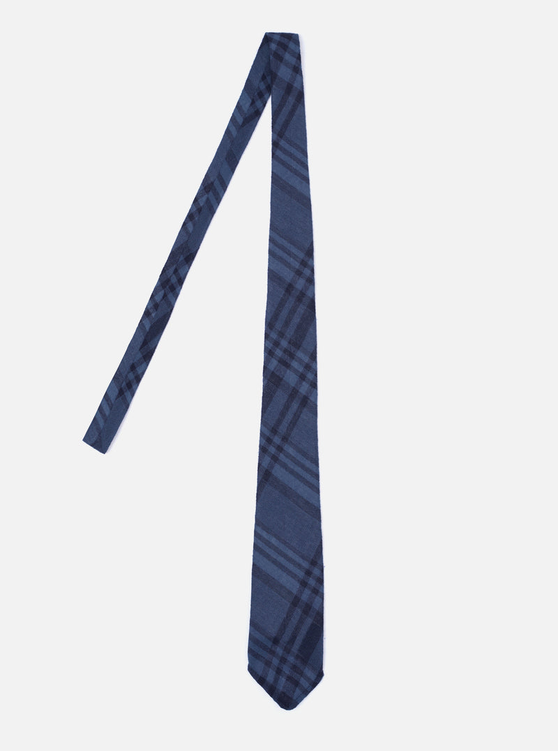 Navy O/D Crepe Check Tie