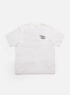 The Ecru Love Football Jersey Print Tee is shown as a flat lay against a plain white background. The t-shirt is a light cream color and features a large, stylized Love graphic printed on the chest in a contrasting dark color. The garment has a classic crew neckline and short sleeves.