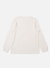 The Antique White Recycled/Bio Jersey Henry L/S Tee is shown from the back as a flat lay against a plain white background. The long-sleeved t-shirt features a clean, simple construction with a straight hem and ribbed cuffs. The garment is made from a soft, antique white jersey fabric.