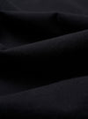 A close-up swatch image of the Black Recycled/Bio Jersey Core Pocket Tee fabric displays a solid black color with a soft, fine jersey knit texture. The fabric fills the entire frame, providing a detailed view of the material.