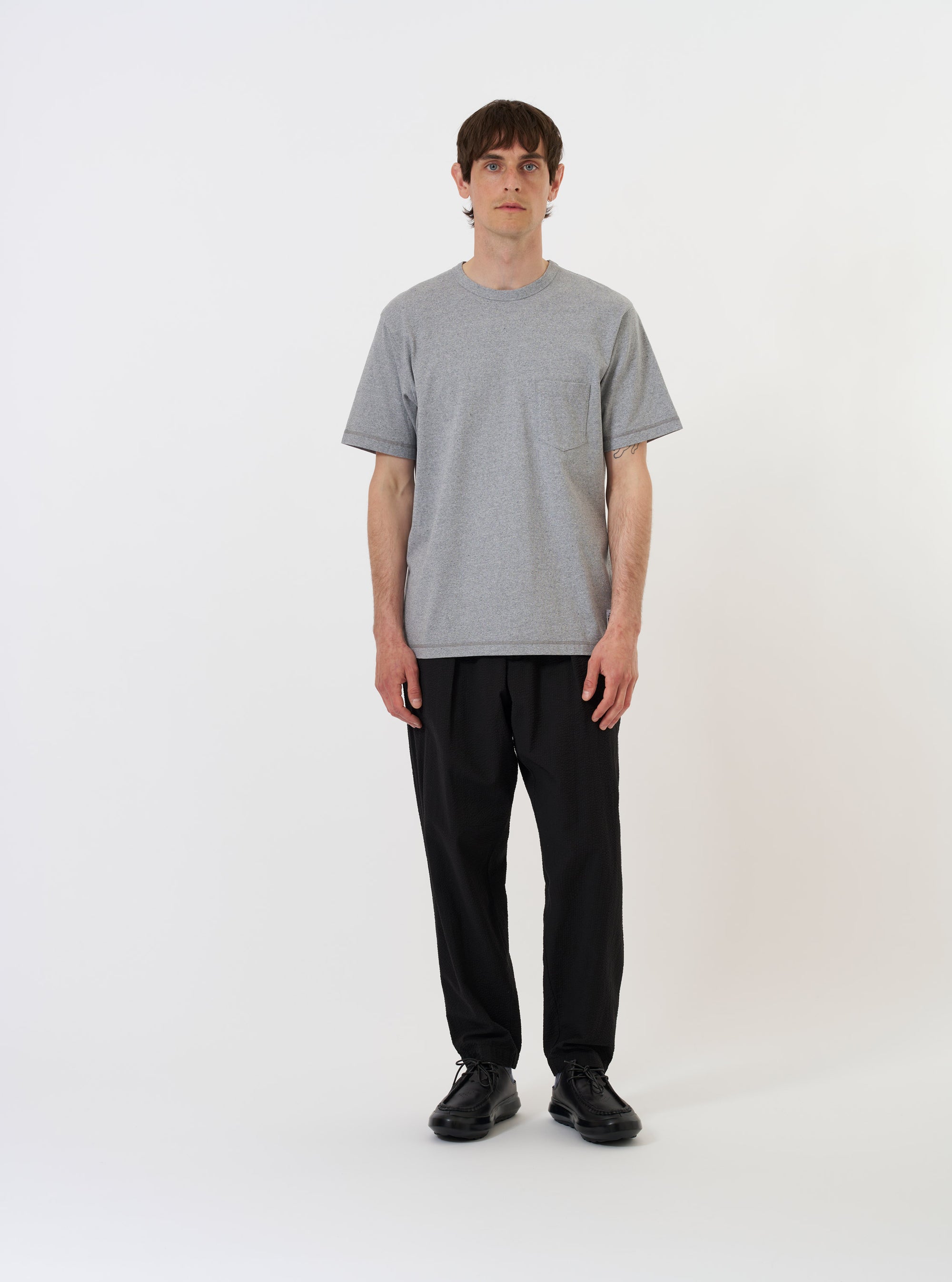 Grey Marl Recycled/Bio Jersey Core Pocket Tee