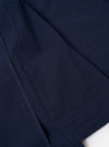 The Navy Derby Stripe Two Button Jacket is presented as a flat lay against a plain white background. The jacket features a vertical stripe pattern throughout and is shown from the back, highlighting the clean construction, shoulder seams, and central back seam.