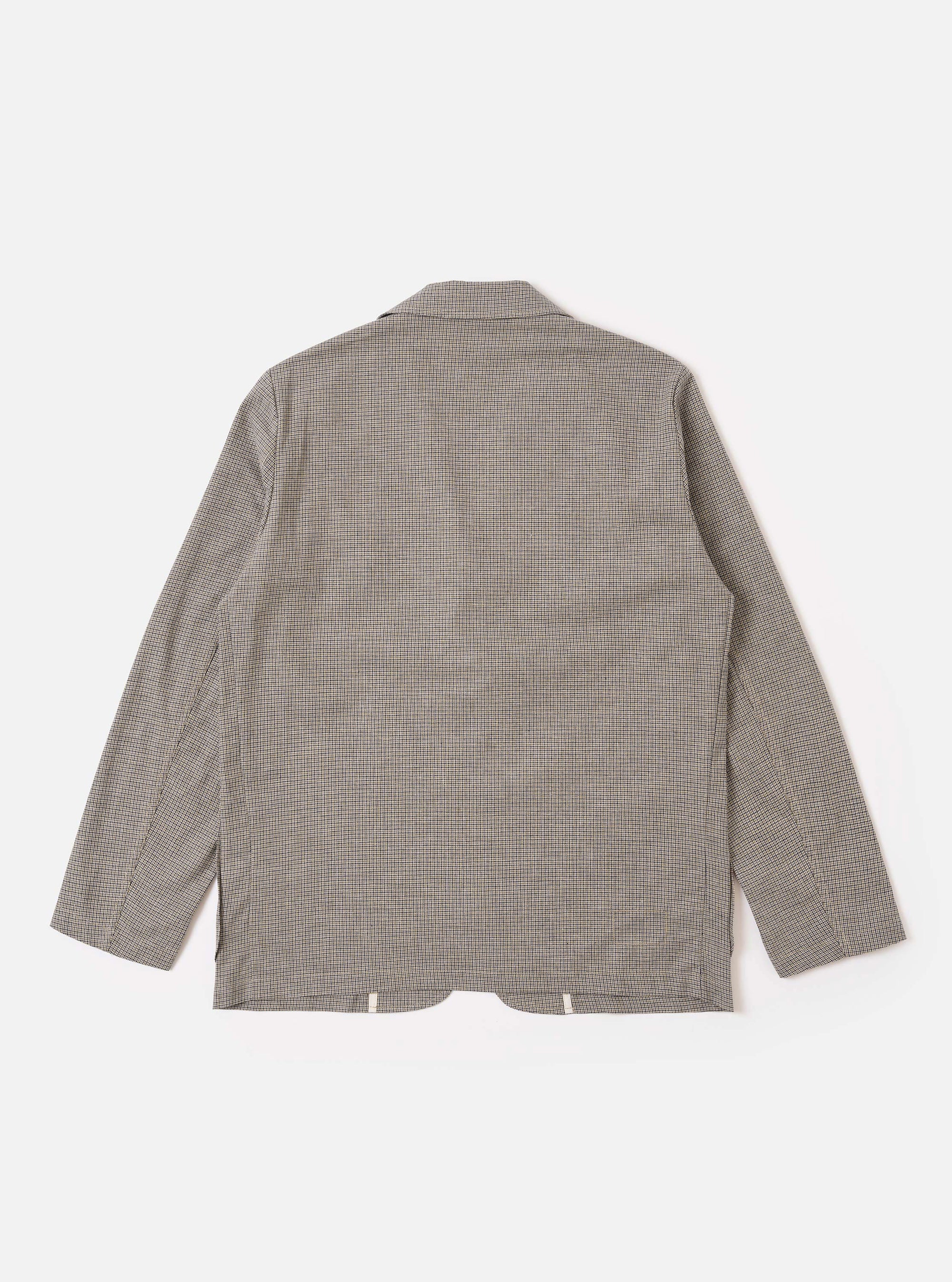 The Multi Lucas Cotton Mix Two Button Jacket is shown from a rear three-quarter angle as a flat lay against a plain white background. The image highlights the two-piece sleeve construction and the subtle checked pattern of the multi-colored cotton mix fabric.