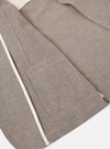 The Multi Lucas Cotton Mix Two Button Jacket is shown in a detail view as a flat lay against a plain white background. The image highlights the textured multi-colored check pattern of the cotton-linen mix fabric and the construction of the garment's patch pocket.