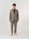 The Multi Lucas Cotton Mix Two Button Jacket is displayed as a flat lay against a plain white background. The jacket features a multi-colored check pattern, a two-button front closure, and a long, wide lapel. It includes two lower patch pockets and one patch pocket on the left chest.
