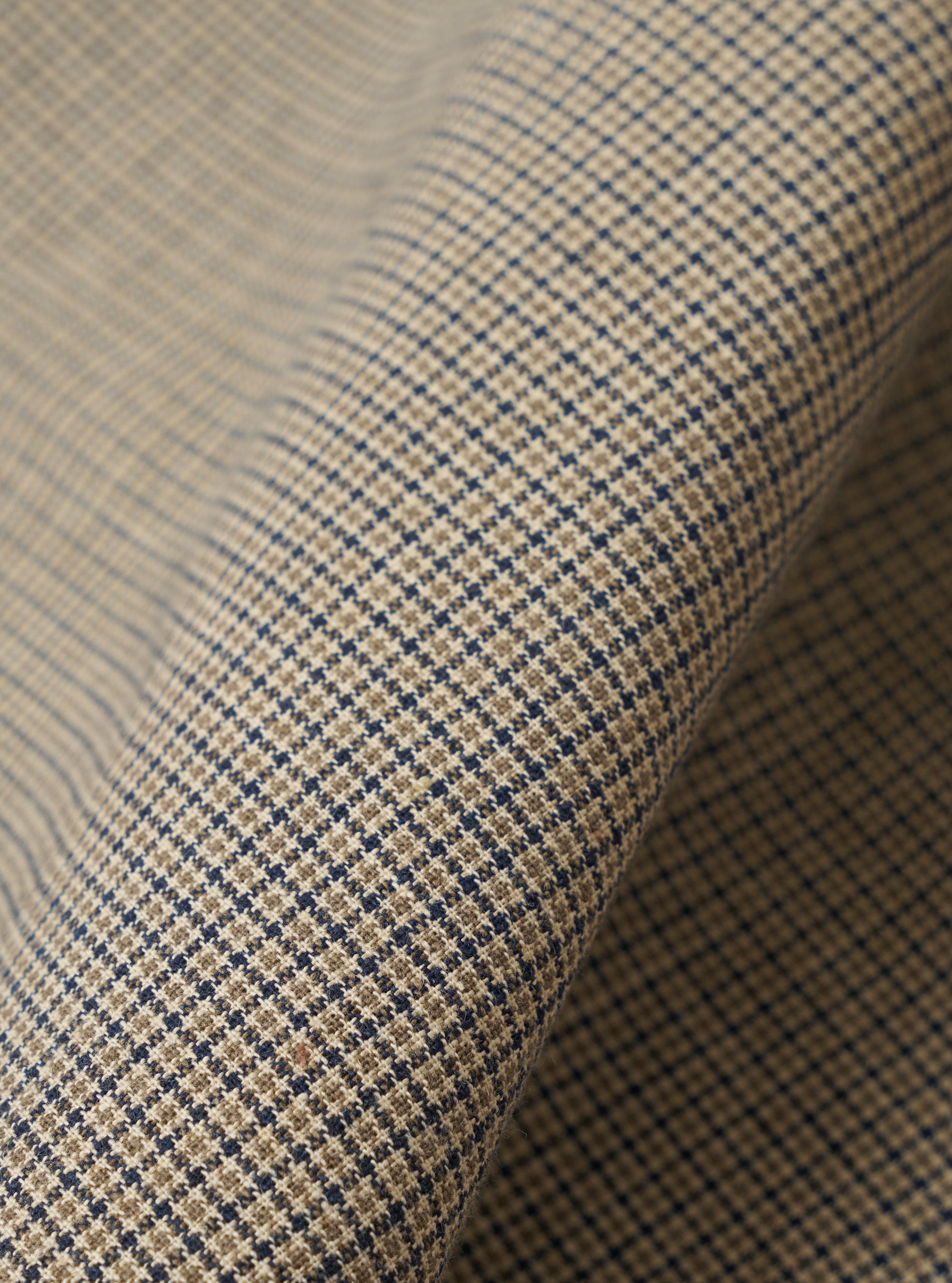 A close-up swatch image of the Multi Lucas Cotton Mix E130 Jacket fabric displays a detailed multi-colored check pattern. The image highlights the textured weave of the cotton, linen, and acrylic blend material.