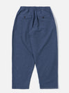 The Blue Sintra Recycled Cotton Oxford Pant is shown from the back as a flat lay against a plain white background. The image highlights the two rear patch pockets and the elasticated drawstring waistband. The trousers are a solid blue color and appear to have a wide, relaxed fit.
