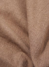 A close-up fabric swatch of the Brown Sido Linen Mix Road Shirt highlights the textured weave and rich brown color. The image focuses on the material's interlacing threads, showing the blend of linen and cotton. No model or mannequin is present.