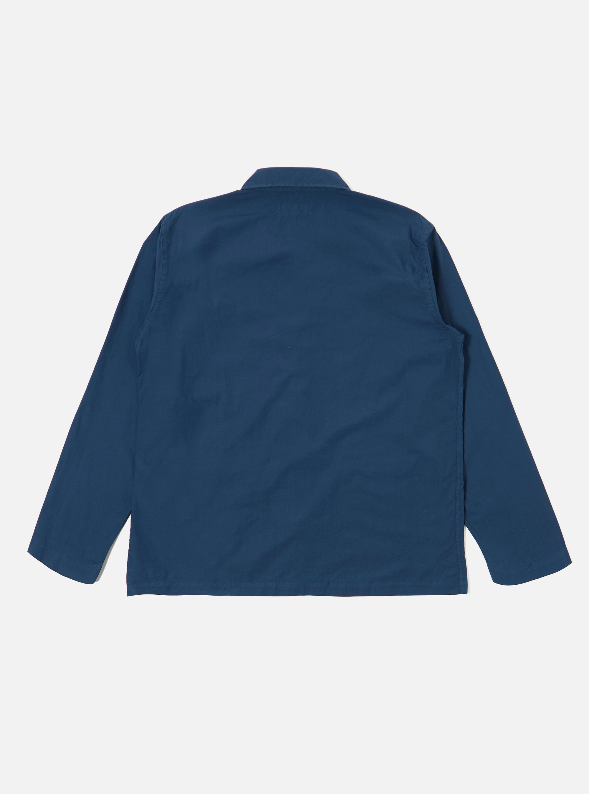 Navy Organic Fine Poplin Bakers Overshirt