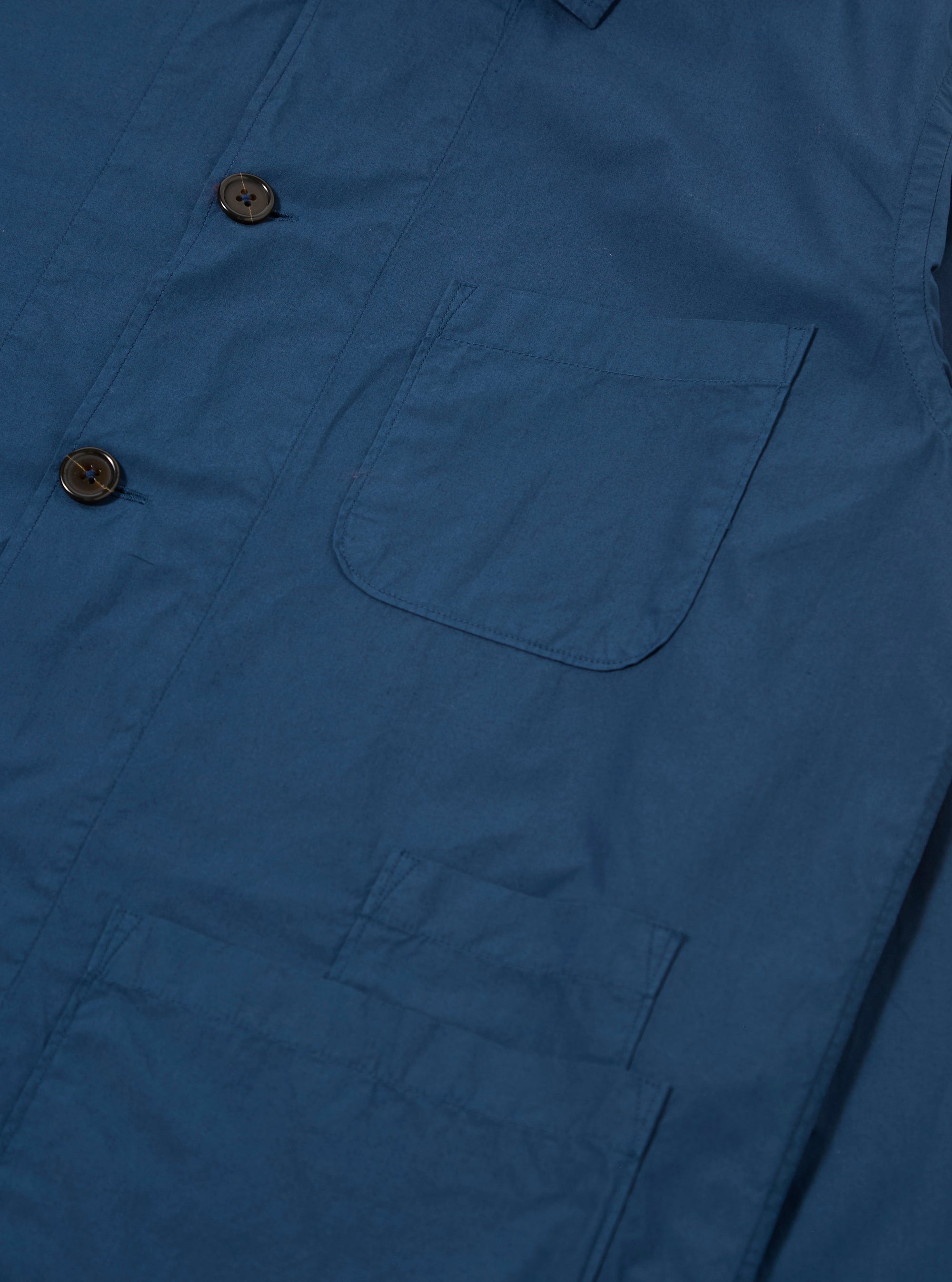 Navy Organic Fine Poplin Bakers Overshirt