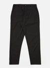 The Black Valencia Cotton Military Chino is presented as a flat lay against a plain white background. The trousers feature a button fly, two front slash pockets, and a straight-leg cut. The black fabric has a subtle textured appearance.