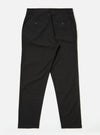 The Black Valencia Cotton Military Chino is shown from a rear angle as a flat lay against a plain white background. The image highlights the two back welt pockets with button-down flaps and the straight-leg construction. The black cotton-blend fabric has a subtle textured finish.