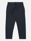 The Navy Valencia Cotton Military Chino is shown from the back as a flat lay against a plain white background. The image highlights the two rear pockets, the waistband with belt loops, and the straight-leg cut. The dark navy fabric has a subtle textured appearance.