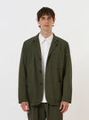 Olive Merida Seersucker Three Button Jacket