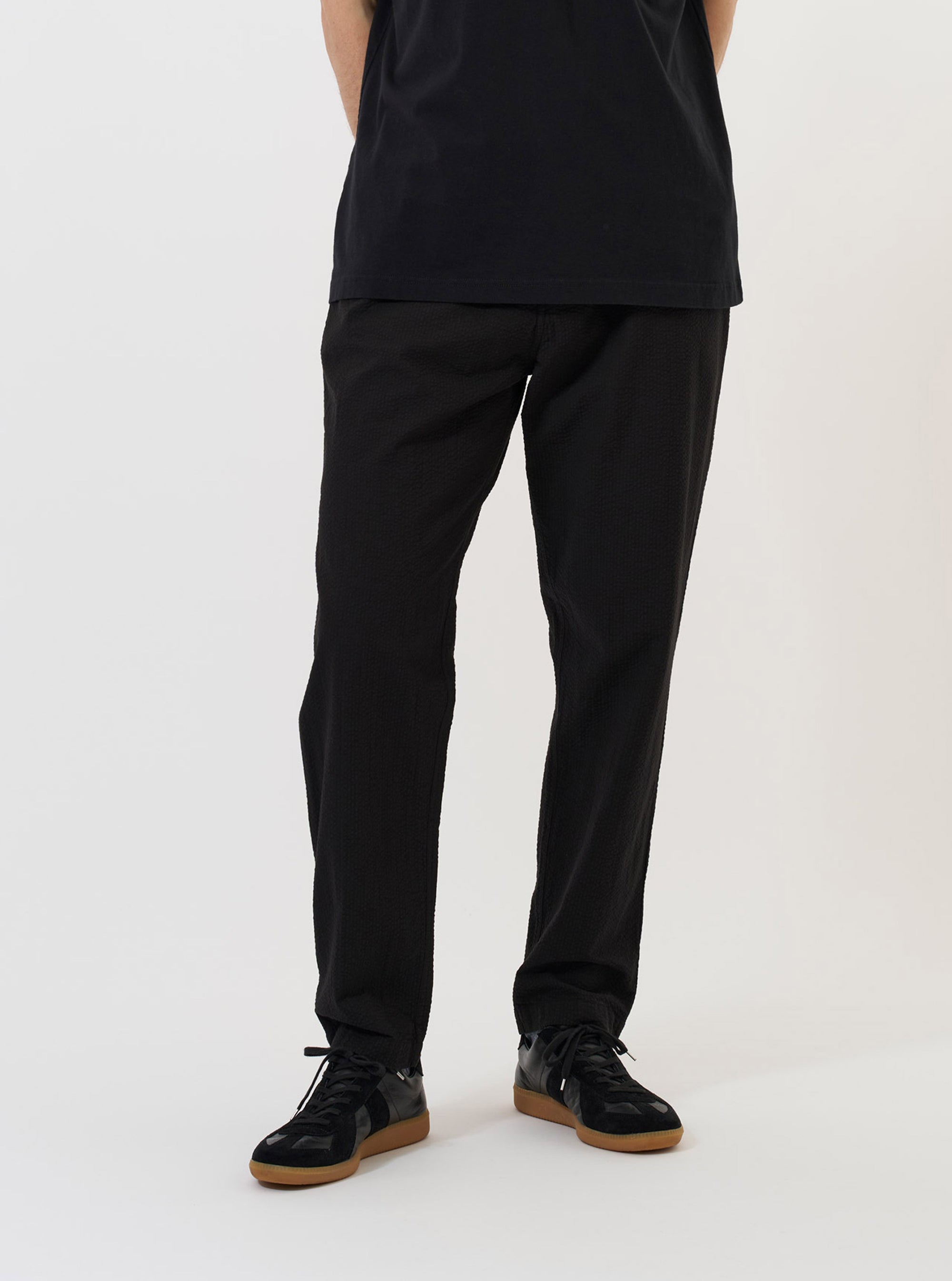 Black Merida Seersucker Military Chino