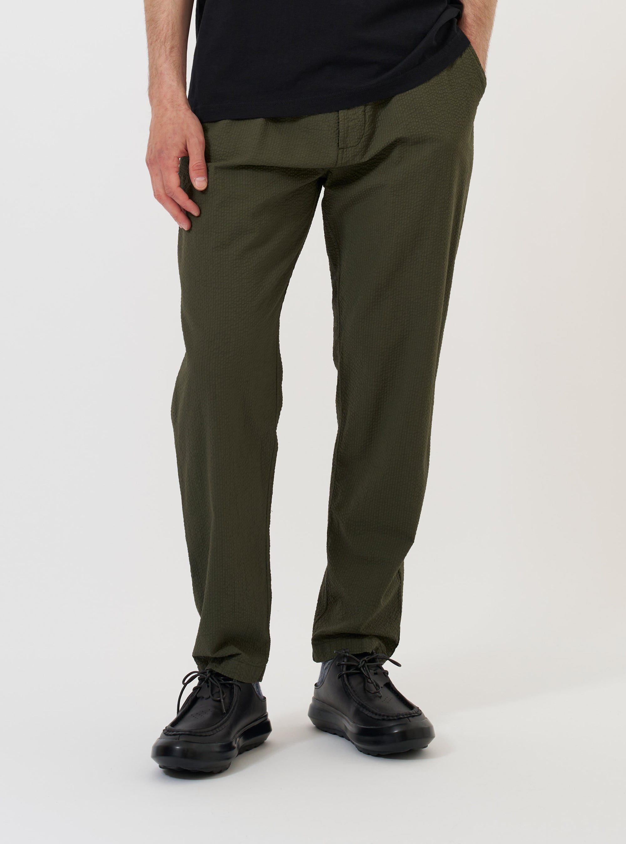 Olive Merida Seersucker Military Chino