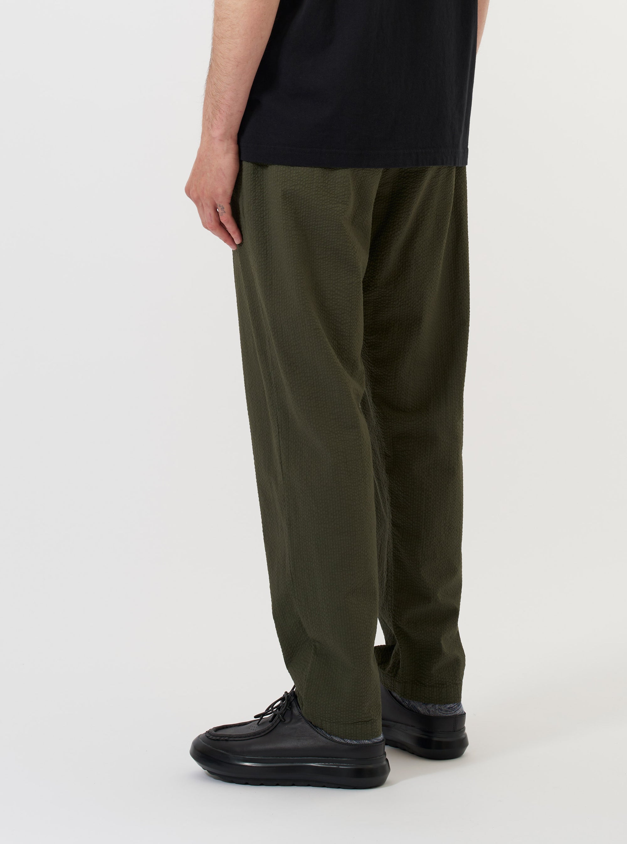 Olive Merida Seersucker Military Chino