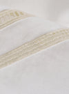 A close-up swatch image of the White Classic Oxford Tropicana Shirt highlights the texture of the white cotton fabric. The weave of the Oxford cloth is clearly visible.