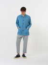 Washed Indigo Recycled Herringbone Bakers Overshirt