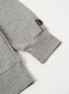 The Grey Marl Recycled Cotton Blend Jersey Loose Sweatshirt is shown from the back as a flat lay against a plain white background. The image highlights the sweatshirt's relaxed, loose fit, its ribbed crew neck, and the elasticated ribbed hem and cuffs. The fabric has a soft, textured grey marl appearance.