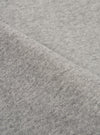 A close-up fabric swatch of the Grey Marl Recycled Cotton Blend Jersey Tyler Jacket highlights the mottled grey color and soft, knitted texture of the recycled cotton blend material. The image provides a detailed view of the fabric's weave and finish.