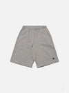 The Grey Marl Recycled Cotton Blend Jersey Vacation Short is presented as a flat lay against a plain white background. These shorts feature an elasticated waistband with a tonal drawstring, two side pockets, and a relaxed fit. The fabric is a soft, grey marl recycled cotton blend jersey with a visible speckled texture.