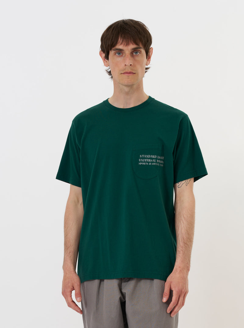 Olive Organic Jersey Print Pocket Tee