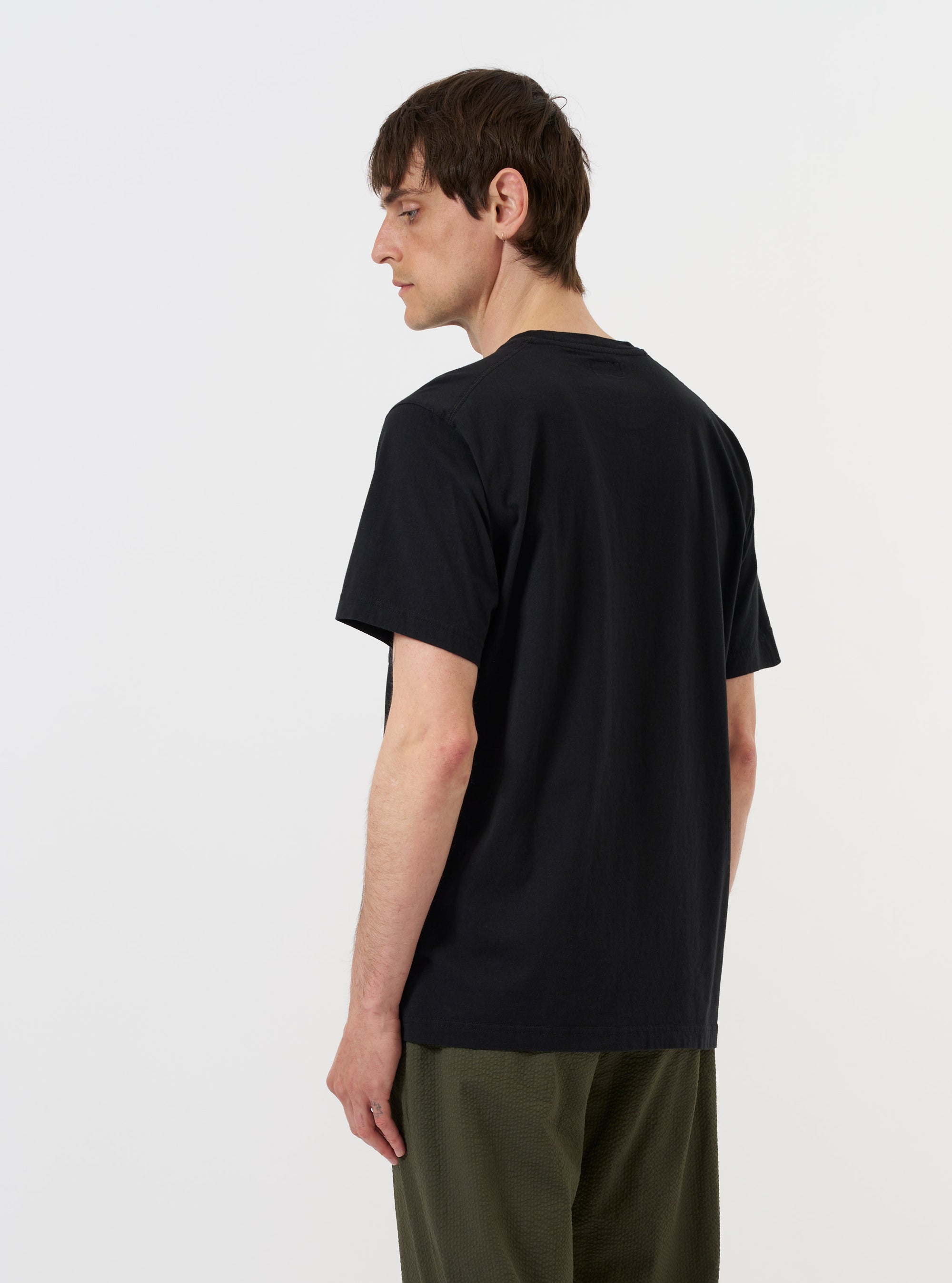 Black Organic Jersey Print Pocket Tee