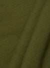 A close-up swatch image of the Olive Rugby Jersey Oversized Vacation Polo fabric. The image focuses on the olive green organic cotton material, highlighting its soft, jersey knit texture and consistent color.