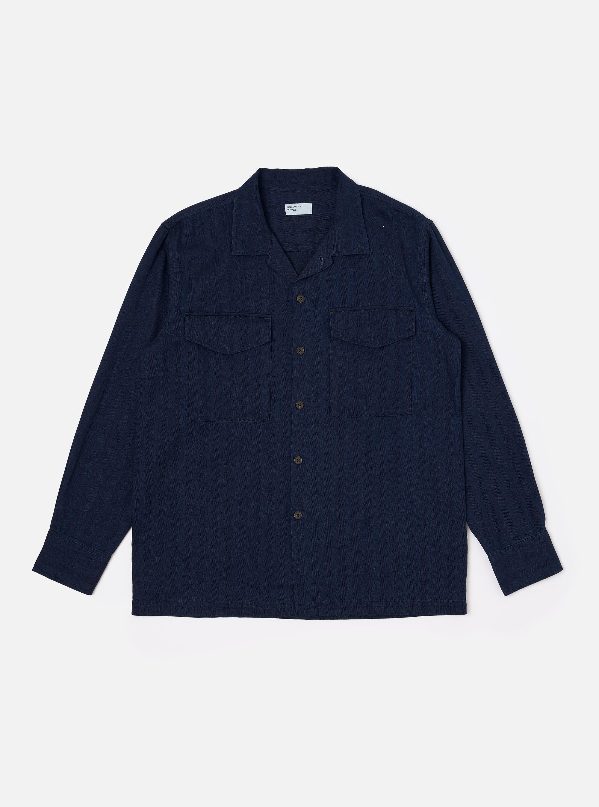 Indigo Recycled Herringbone Attendant Shirt