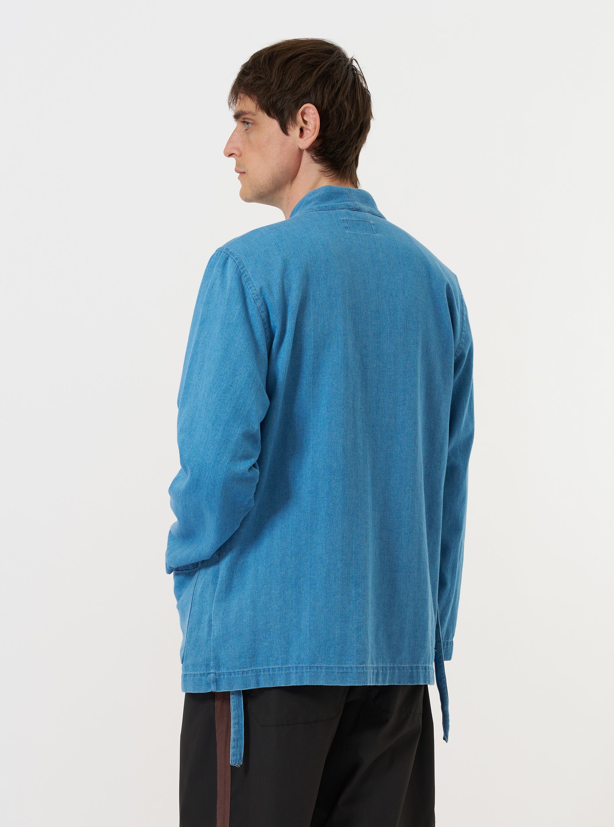 Washed Indigo Recycled Herringbone Kyoto Work Jacket