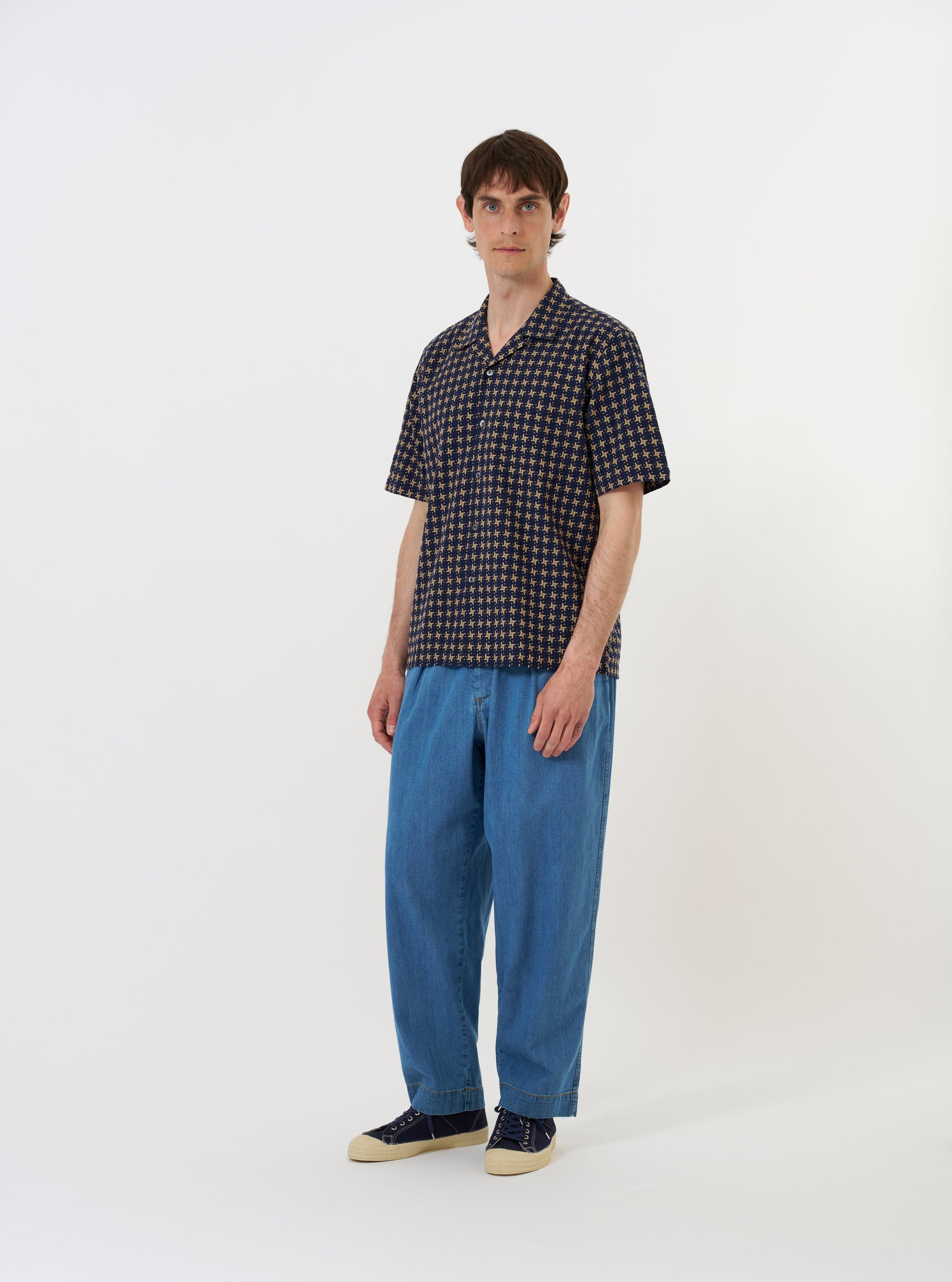 Navy/Sand Rhodes 8 Cotton Road Shirt