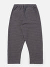 The Navy Konos Cotton Judo Pant is shown from a rear angle as a flat lay against a plain white background. The image highlights the two rear patch pockets and the elasticated waistband with a hanging loop. The navy blue cotton fabric features a subtle textured finish.