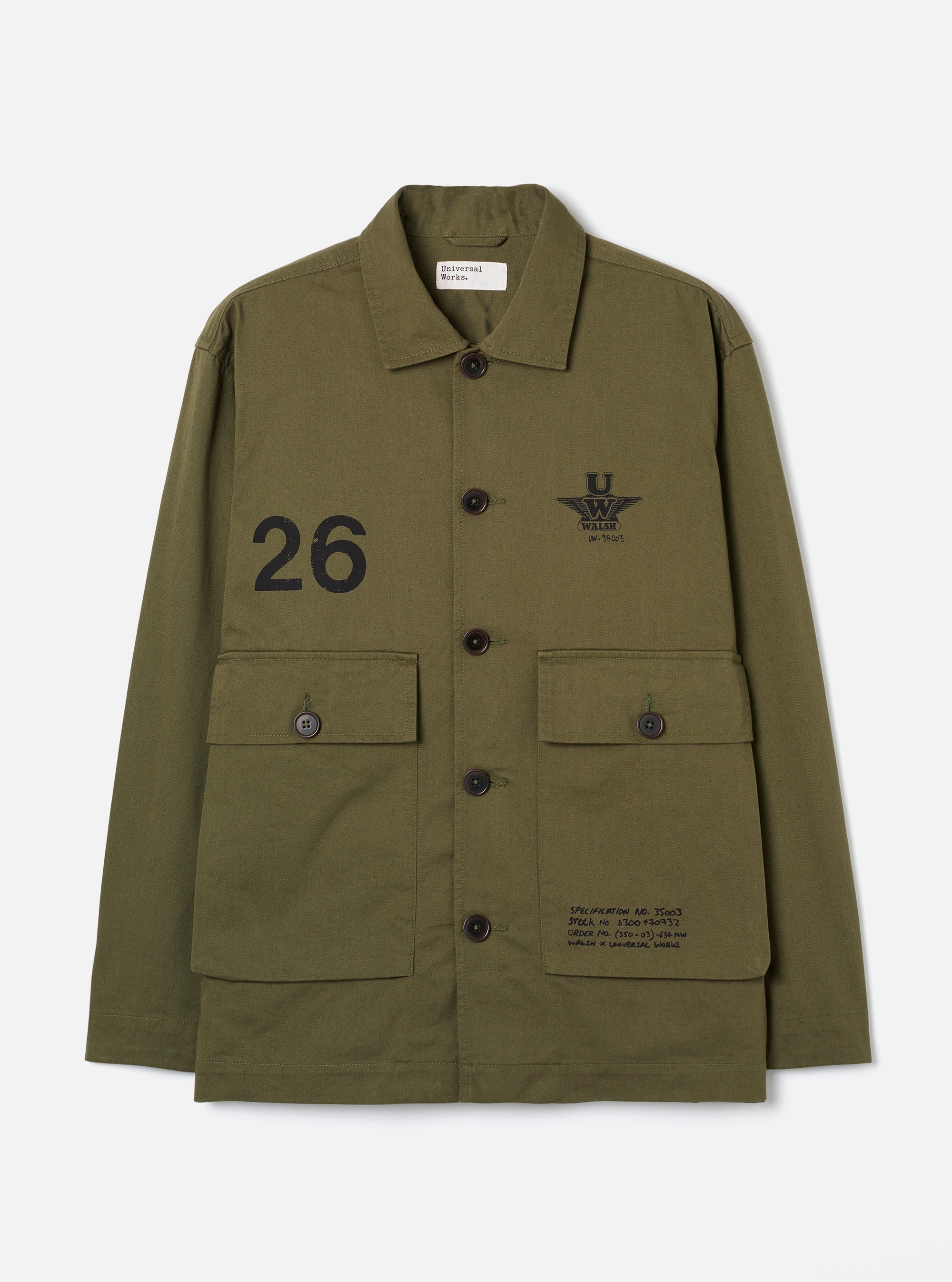 Walsh x Universal Works Light Olive Twill Troopers Jacket