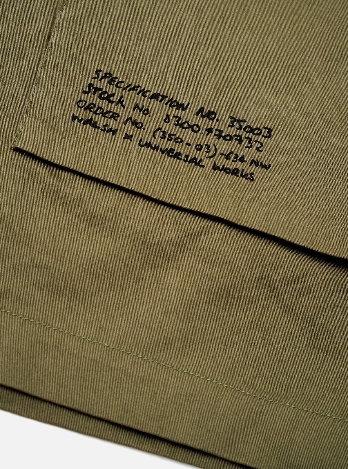 Walsh x Universal Works Light Olive Twill Troopers Jacket
