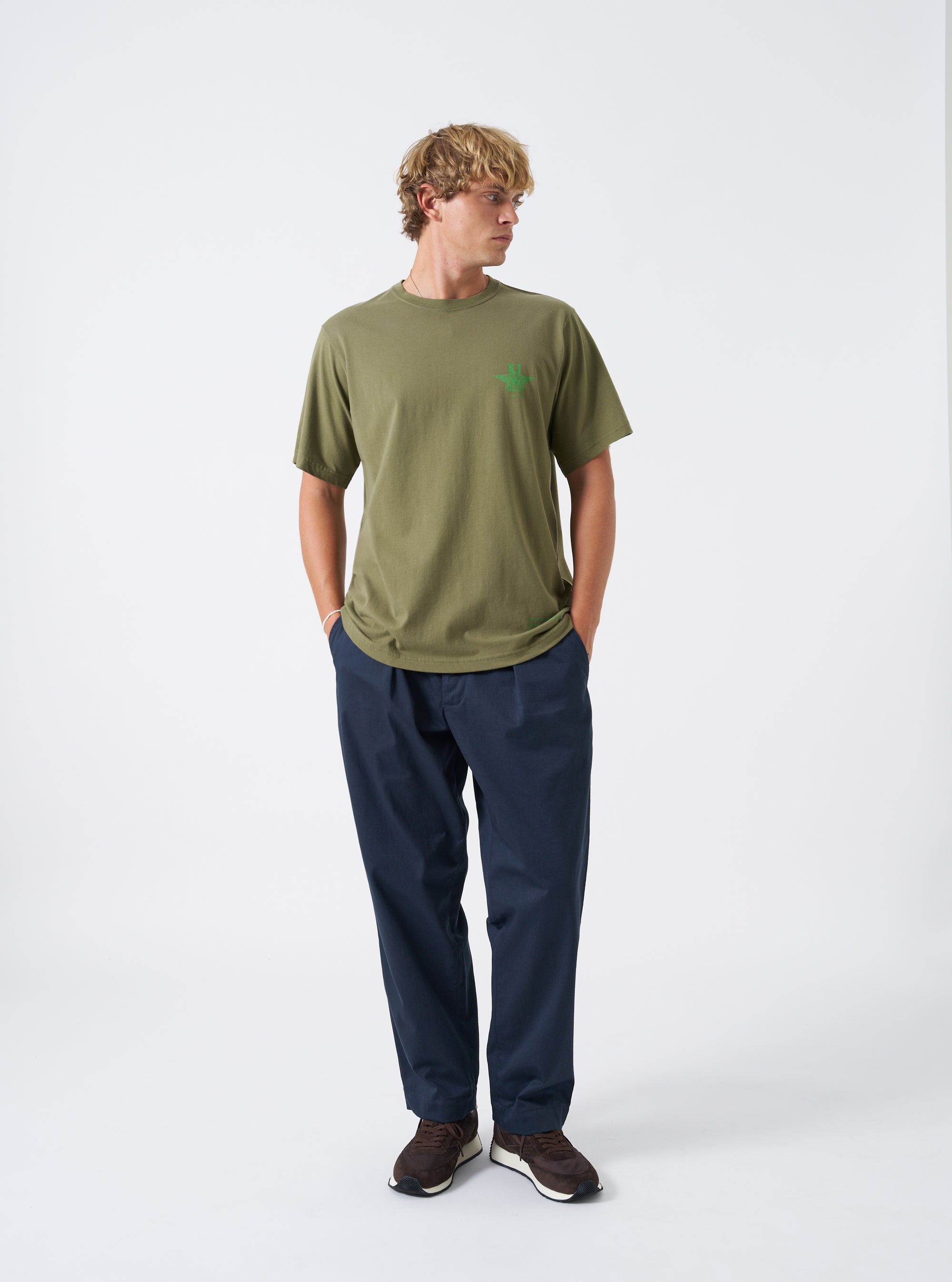 Walsh x Universal Works Olive Single Jersey T Shirt