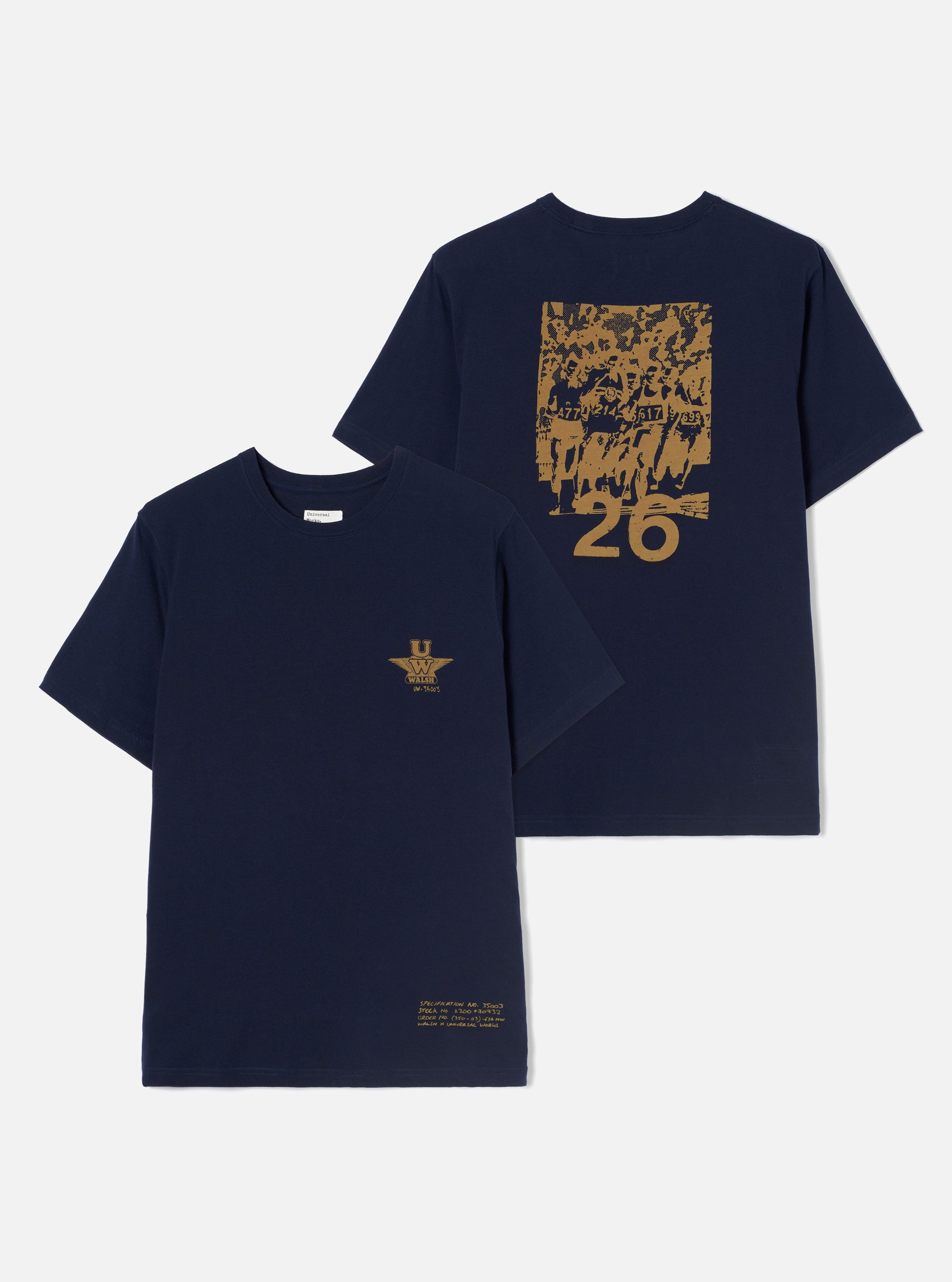 Walsh x Universal Works Navy Single Jersey T Shirt