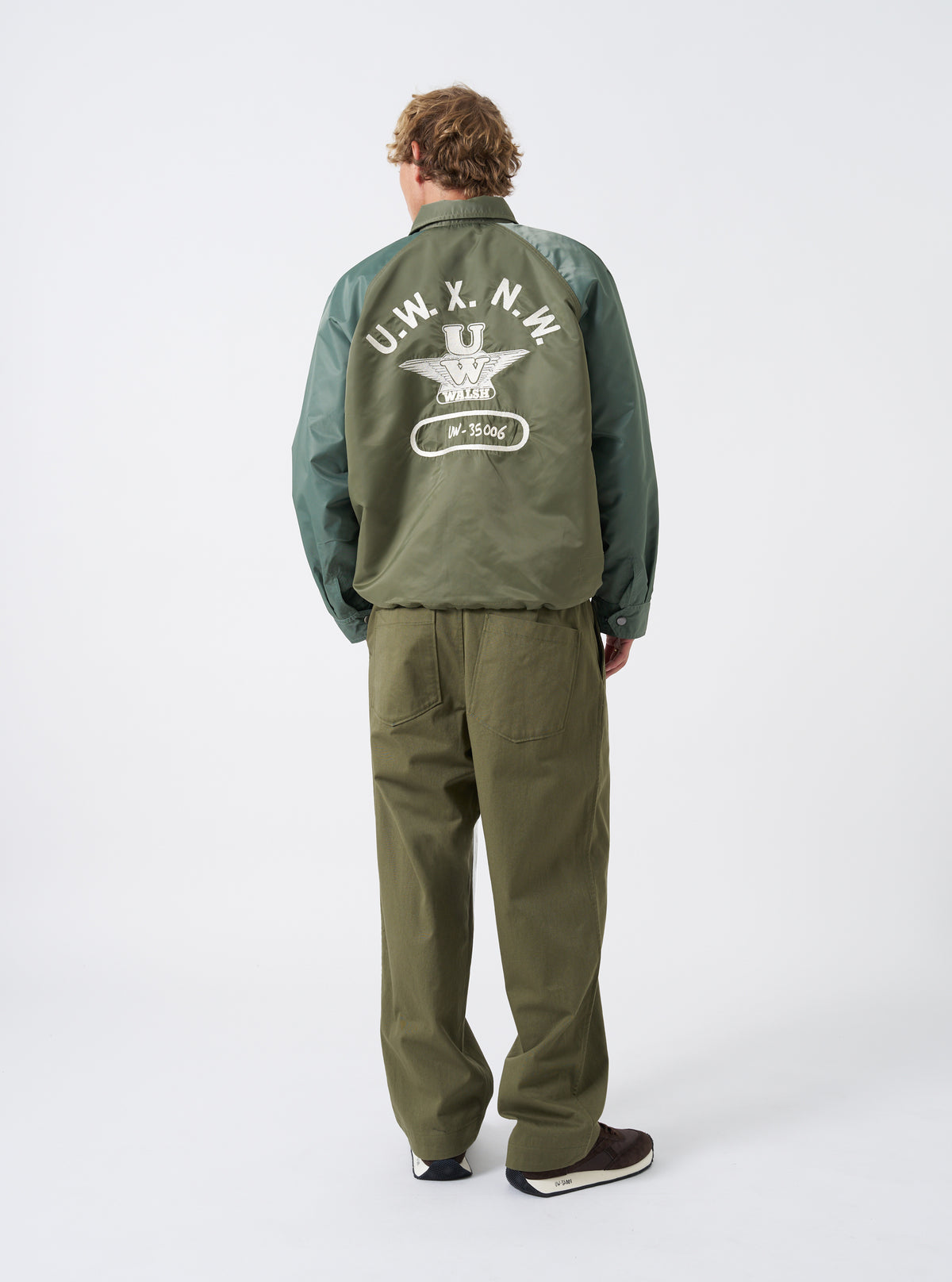Walsh x Universal Works Olive Flight Nylon Club Coach Jacket