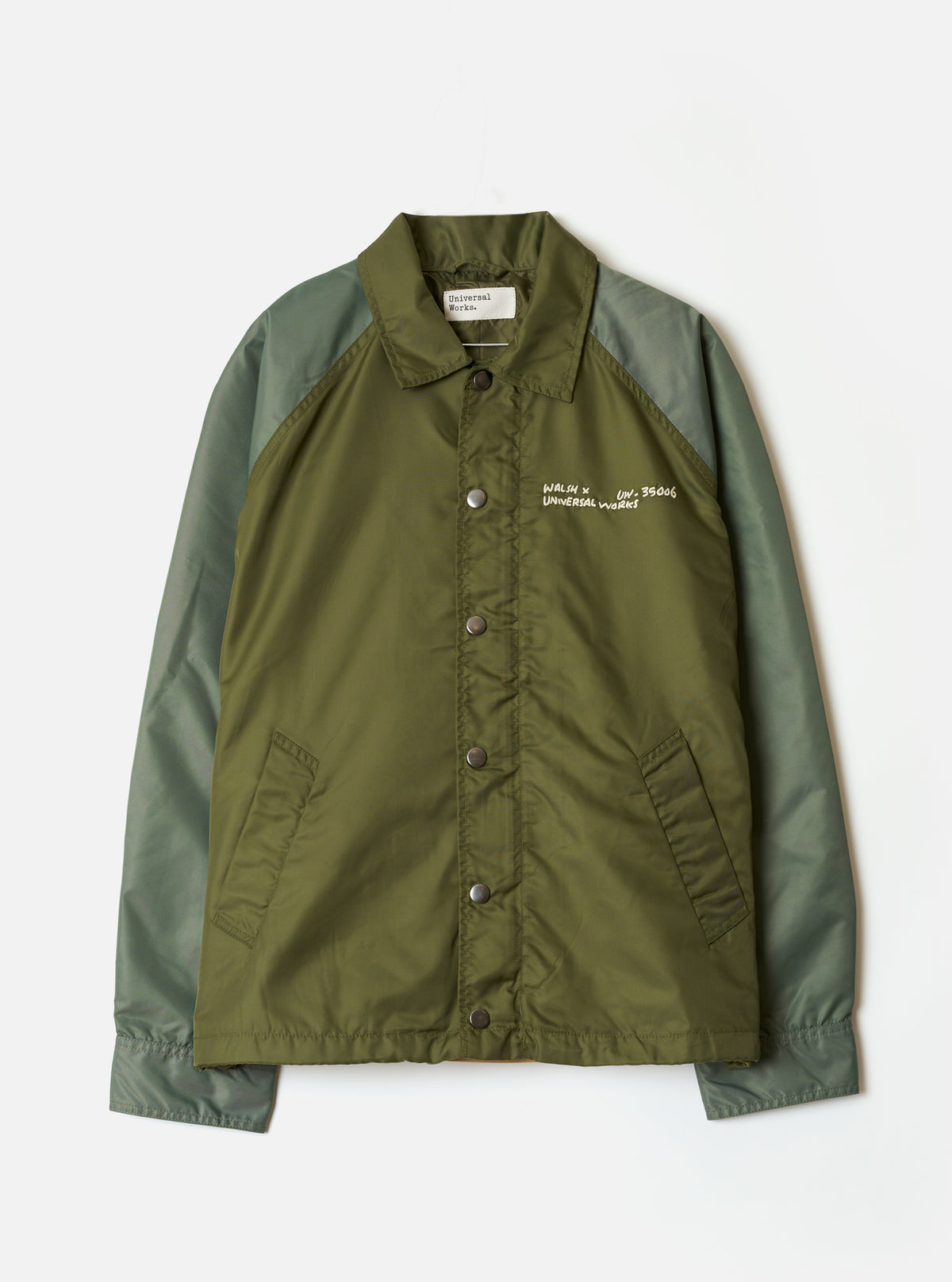 Walsh x Universal Works Olive Flight Nylon Club Coach Jacket