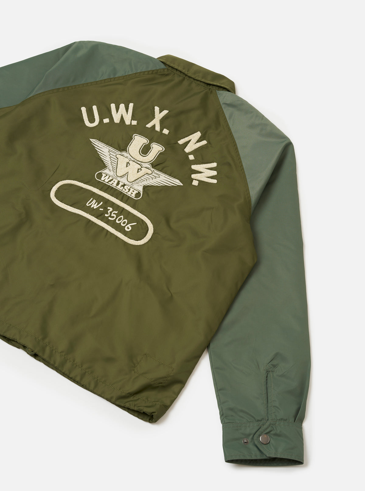 Walsh x Universal Works Olive Flight Nylon Club Coach Jacket