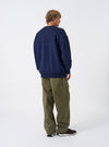 Walsh x Universal Works Navy Brushback Sweat Panelled Loose Sweatshirt