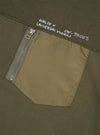 Walsh x Universal Works Olive Brushback Sweat Panelled Loose Sweatshirt