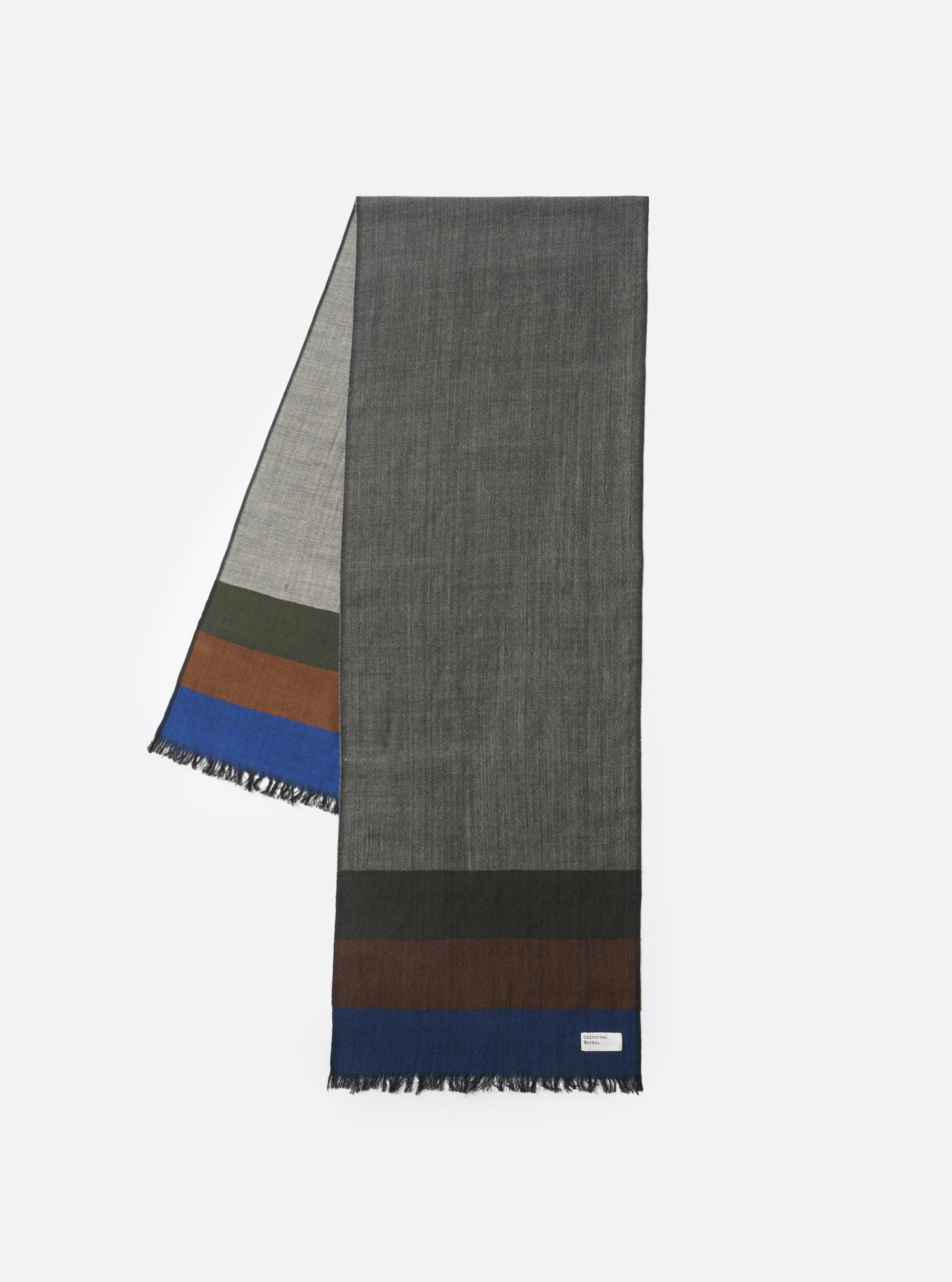 Grey Reversible Wool Himalayan Scarf