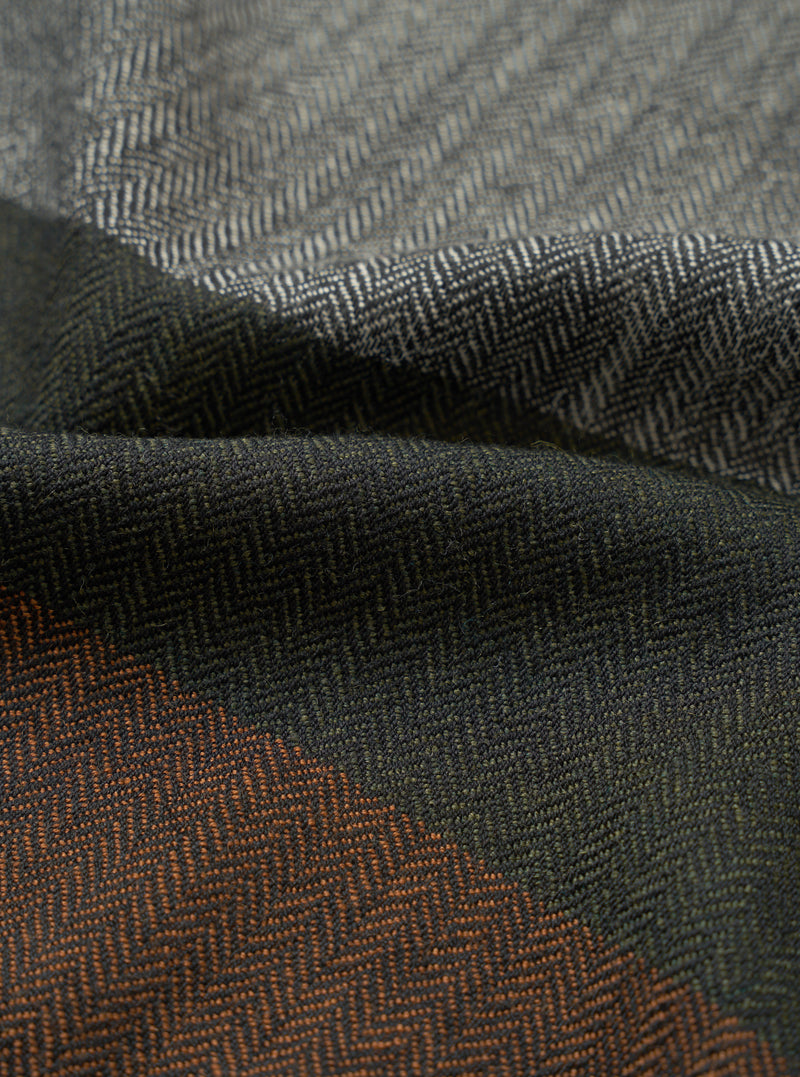 Grey Reversible Wool Himalayan Scarf
