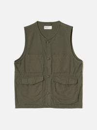 Olive Brushed Moleskin 4 Pocket Gilet