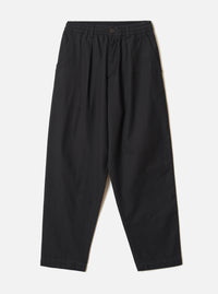 Black Brushed Moleskin Pleated Track Pant