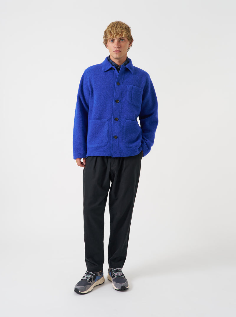 Black Brushed Moleskin Pleated Track Pant